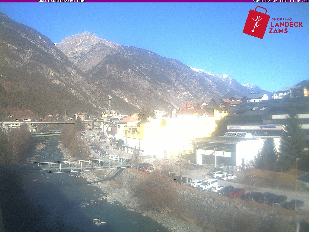 Archiv Foto Webcam Landeck: Blick auf den Inn