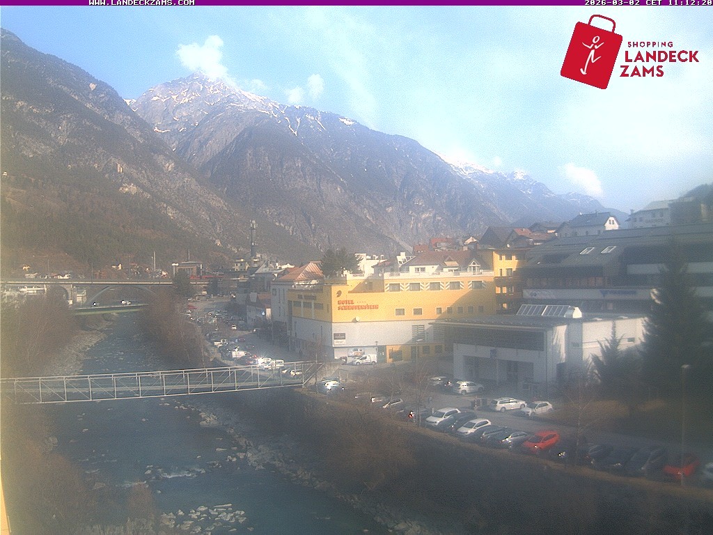 Archiv Foto Webcam Landeck: Blick auf den Inn