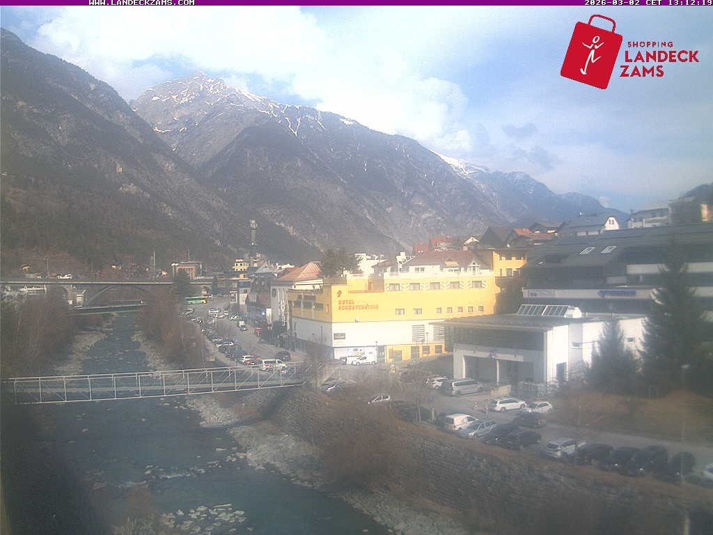 Archiv Foto Webcam Landeck: Blick auf den Inn