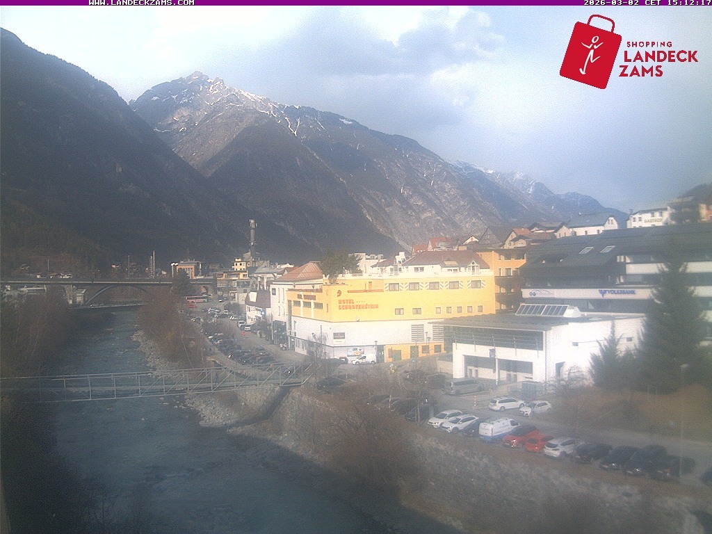 Archiv Foto Webcam Landeck: Blick auf den Inn