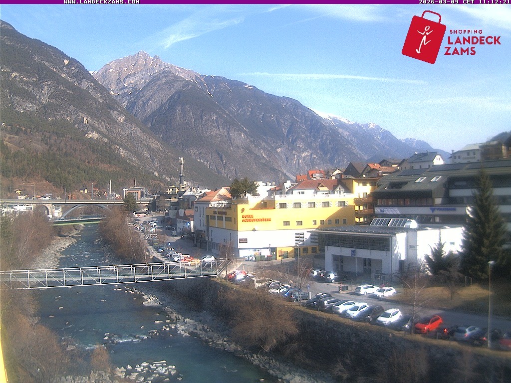 Archiv Foto Webcam Landeck: Blick auf den Inn
