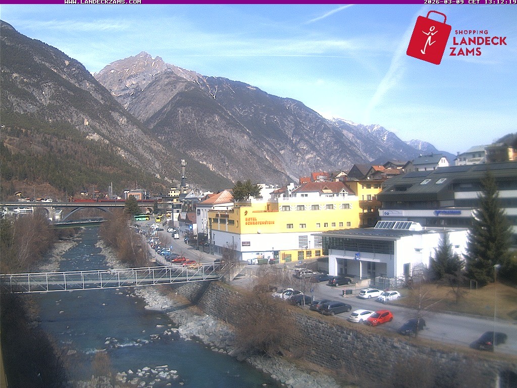 Archiv Foto Webcam Landeck: Blick auf den Inn