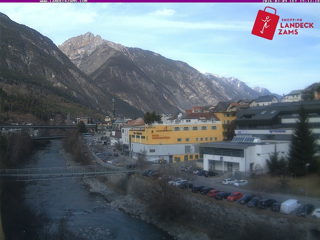 Archiv Foto Webcam Landeck: Blick auf den Inn