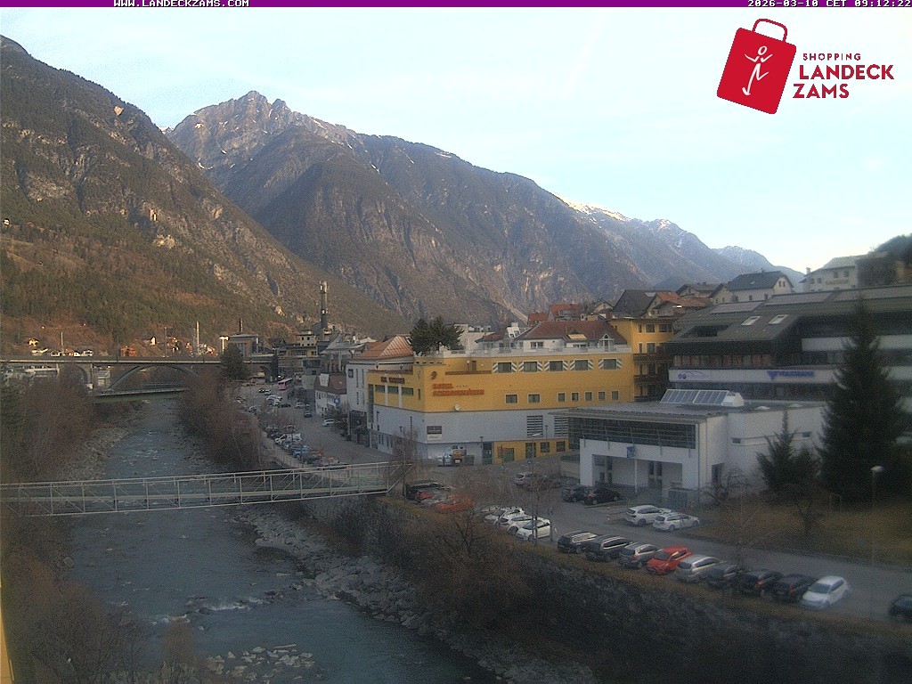 Archiv Foto Webcam Landeck: Blick auf den Inn