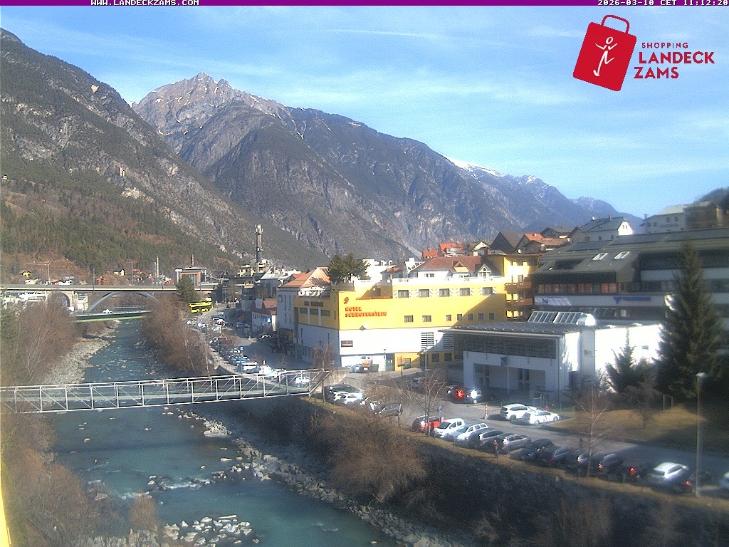 Archiv Foto Webcam Landeck: Blick auf den Inn