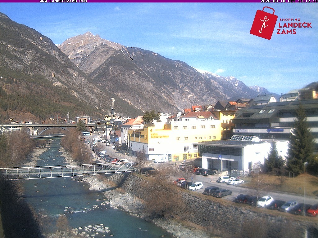 Archiv Foto Webcam Landeck: Blick auf den Inn