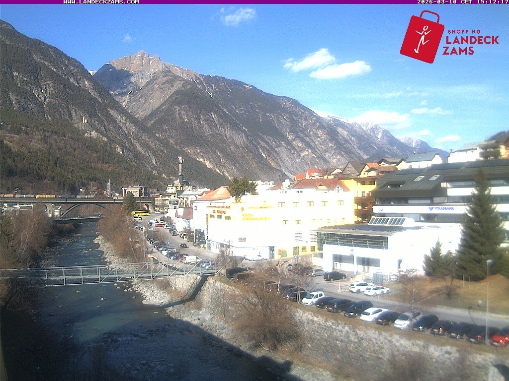 Archiv Foto Webcam Landeck: Blick auf den Inn