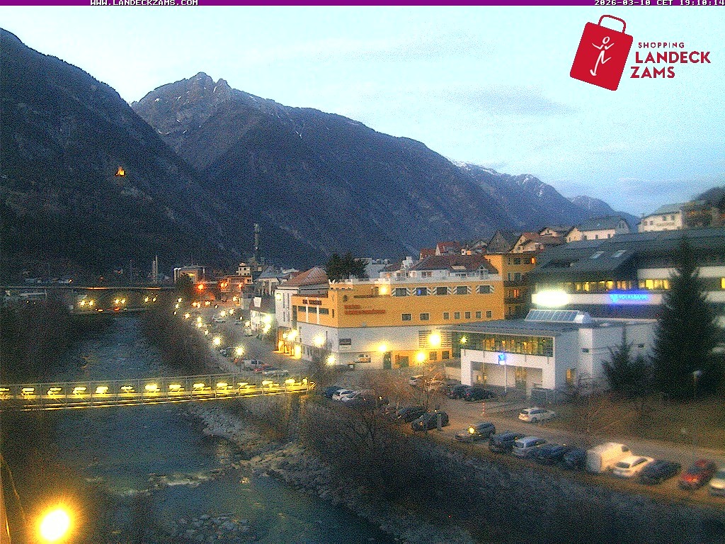 Archiv Foto Webcam Landeck: Blick auf den Inn