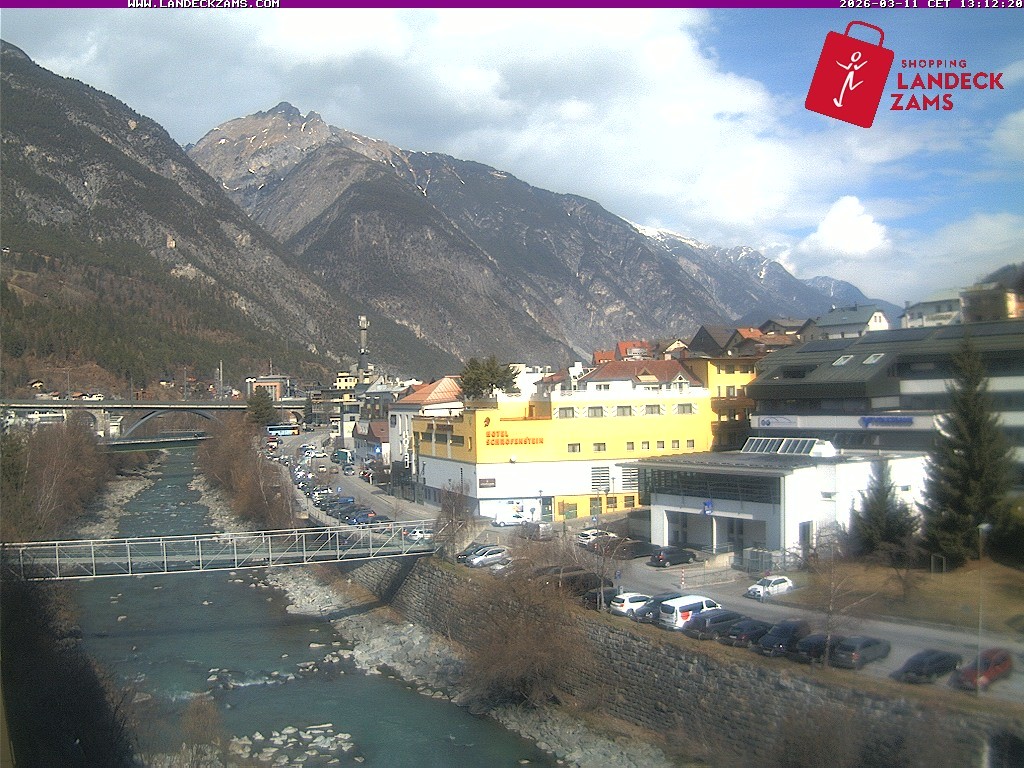 Archiv Foto Webcam Landeck: Blick auf den Inn