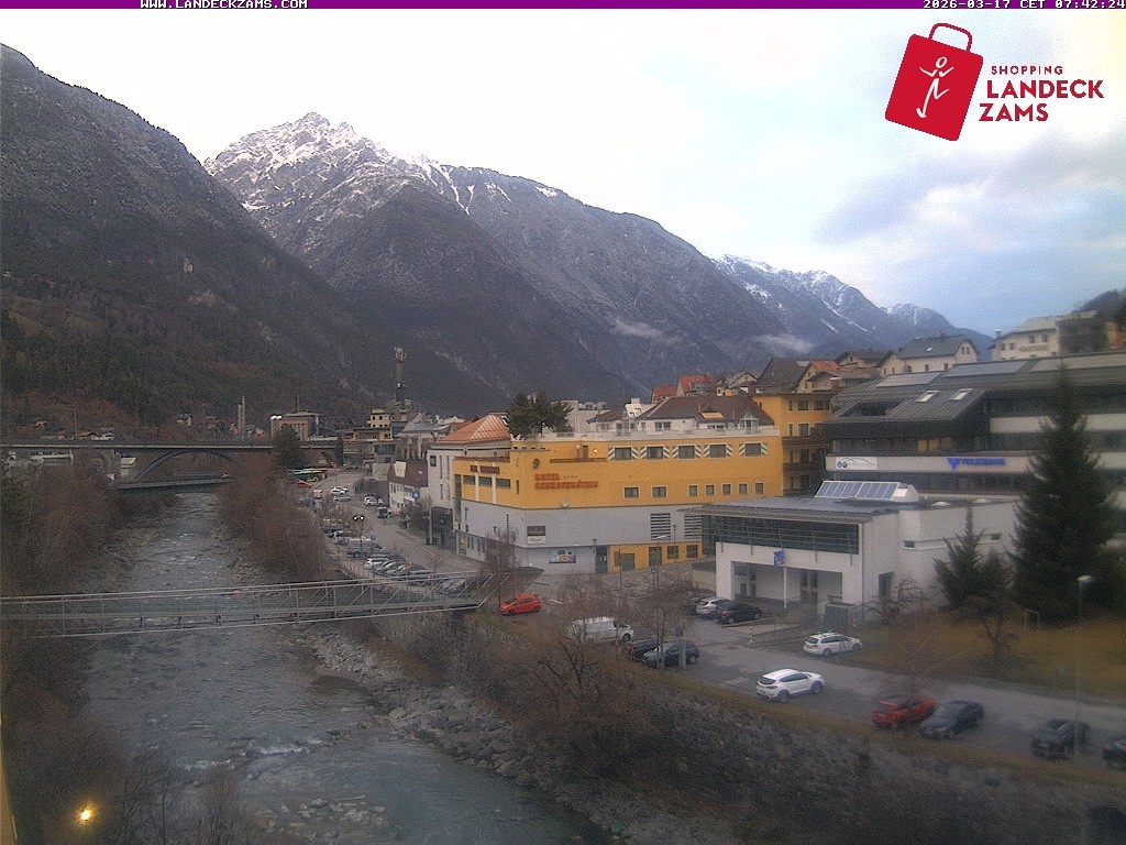 Archiv Foto Webcam Landeck: Blick auf den Inn