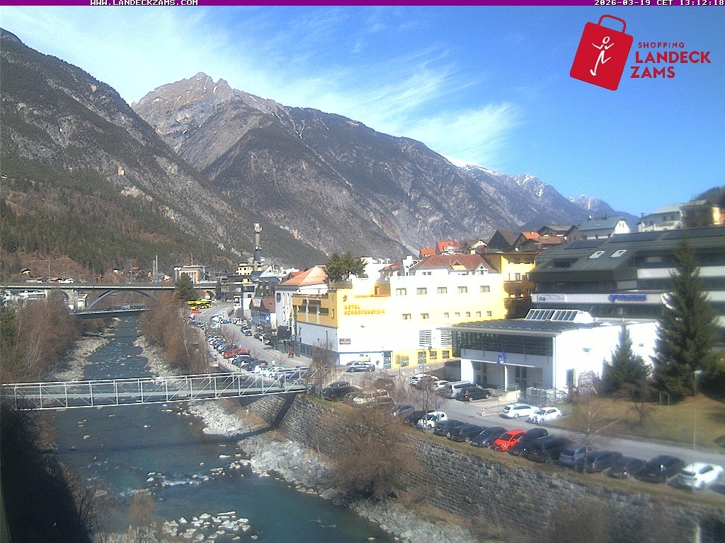Archived image Webcam City of Landeck - River Inn
