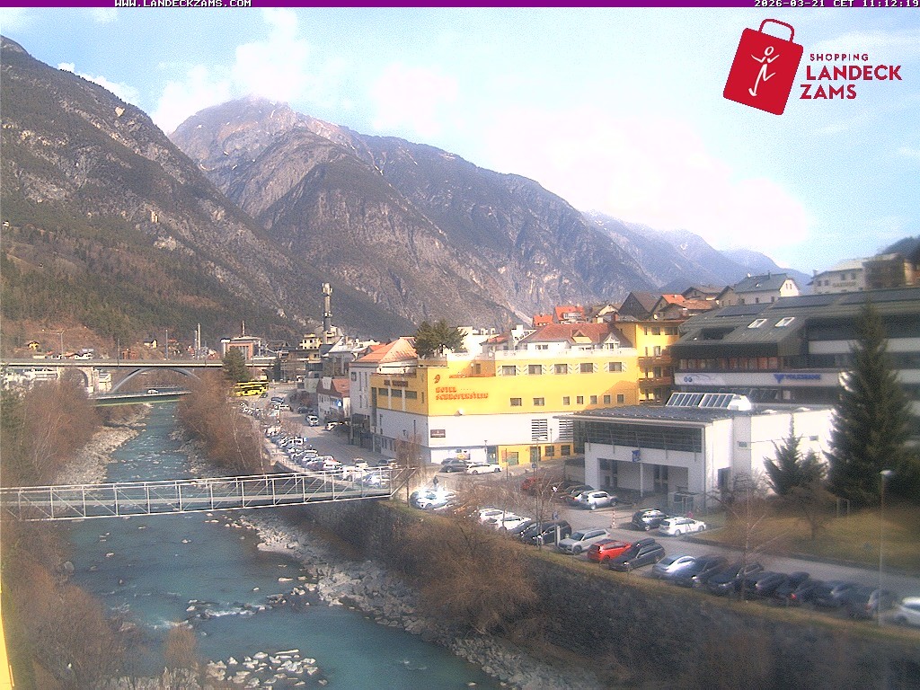 Archiv Foto Webcam Landeck: Blick auf den Inn