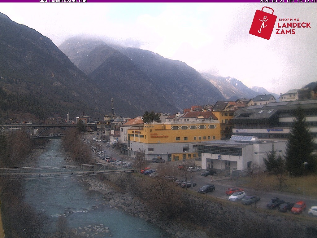Archiv Foto Webcam Landeck: Blick auf den Inn