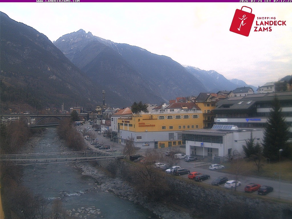 Archiv Foto Webcam Landeck: Blick auf den Inn