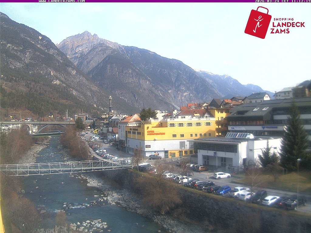 Archiv Foto Webcam Landeck: Blick auf den Inn