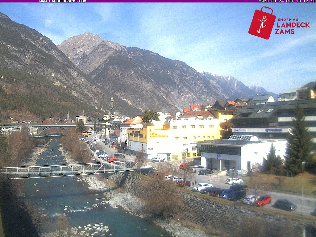 Archiv Foto Webcam Landeck: Blick auf den Inn