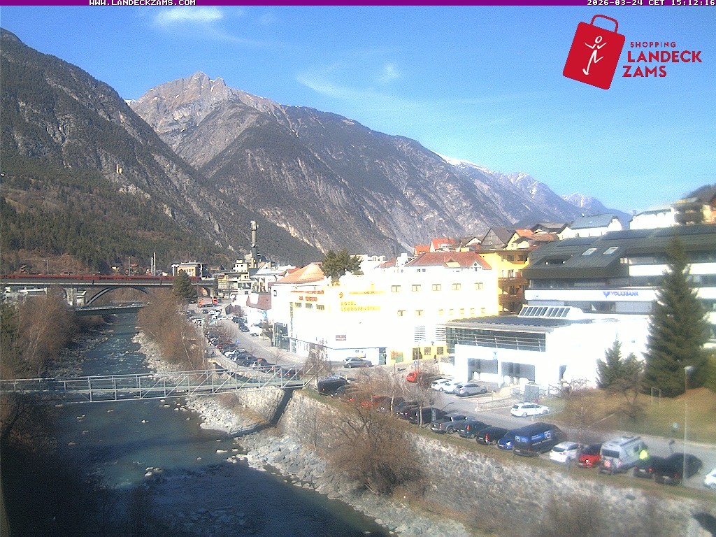 Archiv Foto Webcam Landeck: Blick auf den Inn