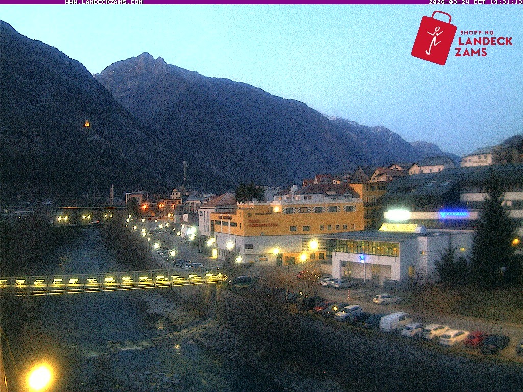 Archiv Foto Webcam Landeck: Blick auf den Inn