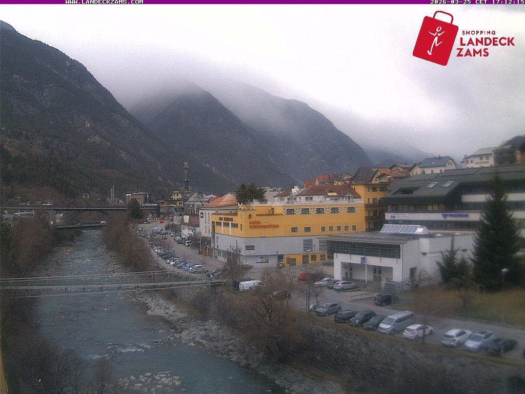 Archiv Foto Webcam Landeck: Blick auf den Inn