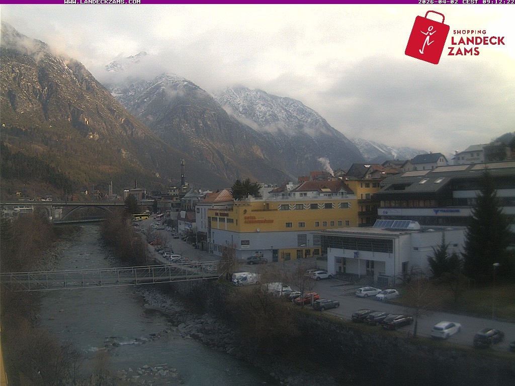 Archiv Foto Webcam Landeck: Blick auf den Inn