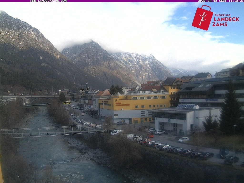 Archiv Foto Webcam Landeck: Blick auf den Inn