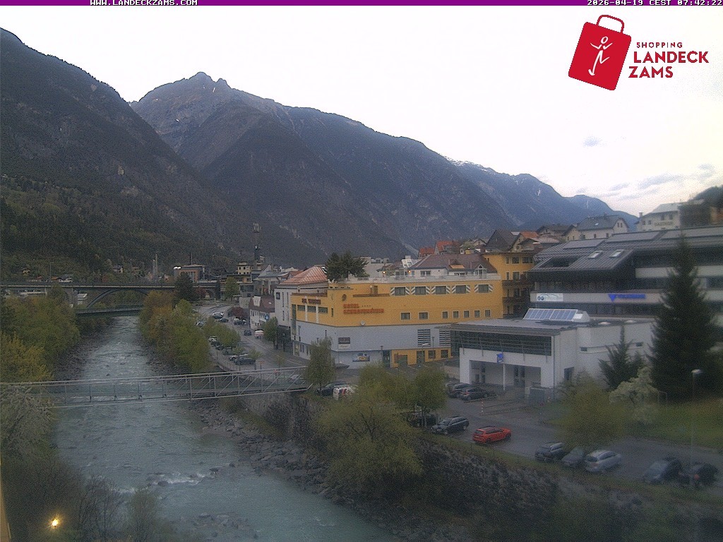 Archiv Foto Webcam Landeck: Blick auf den Inn