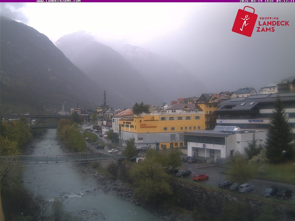 Archiv Foto Webcam Landeck: Blick auf den Inn
