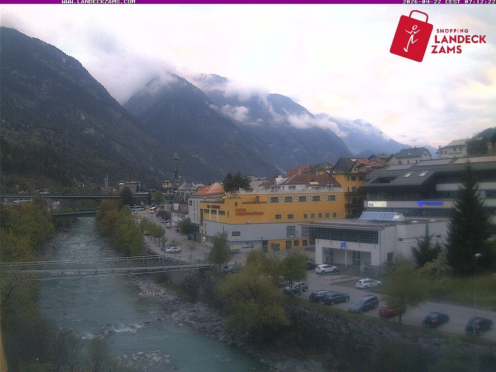 Archiv Foto Webcam Landeck: Blick auf den Inn