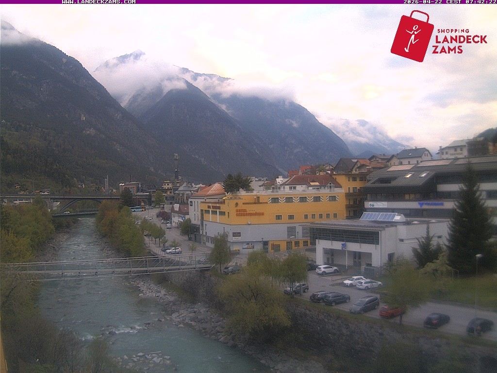 Archiv Foto Webcam Landeck: Blick auf den Inn