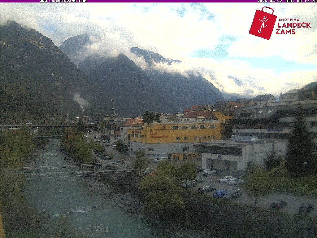 Archiv Foto Webcam Landeck: Blick auf den Inn