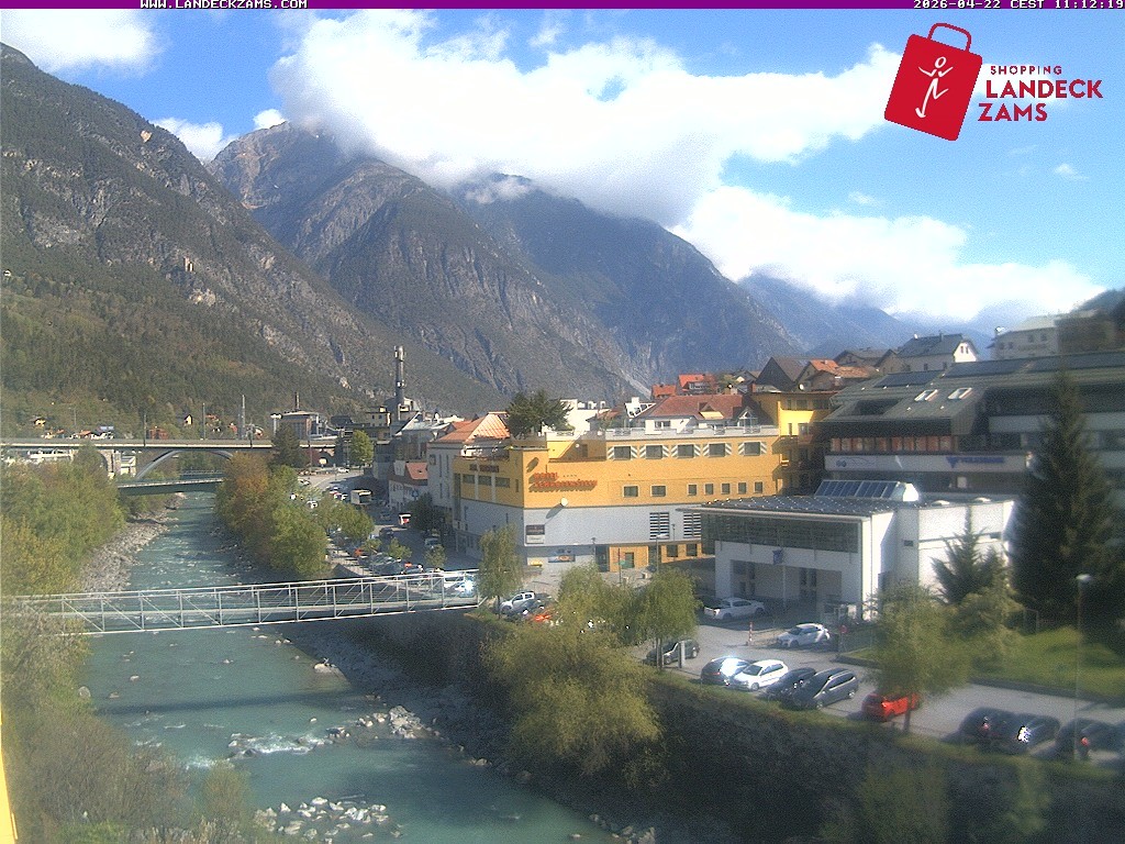Archiv Foto Webcam Landeck: Blick auf den Inn