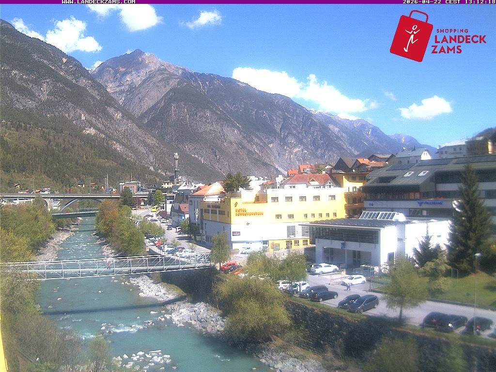 Archiv Foto Webcam Landeck: Blick auf den Inn