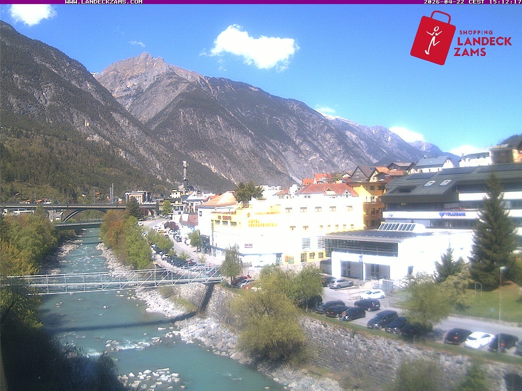 Archiv Foto Webcam Landeck: Blick auf den Inn