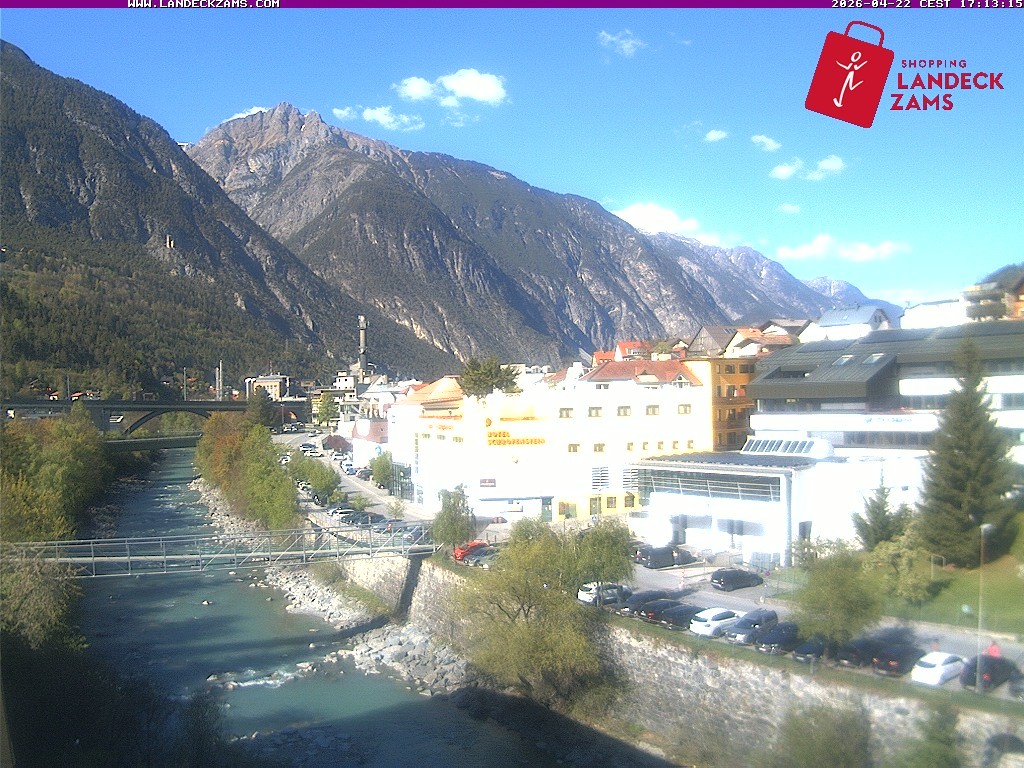 Archiv Foto Webcam Landeck: Blick auf den Inn