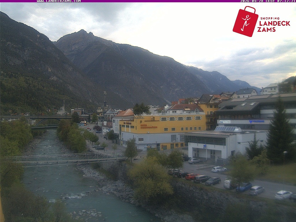 Archiv Foto Webcam Landeck: Blick auf den Inn