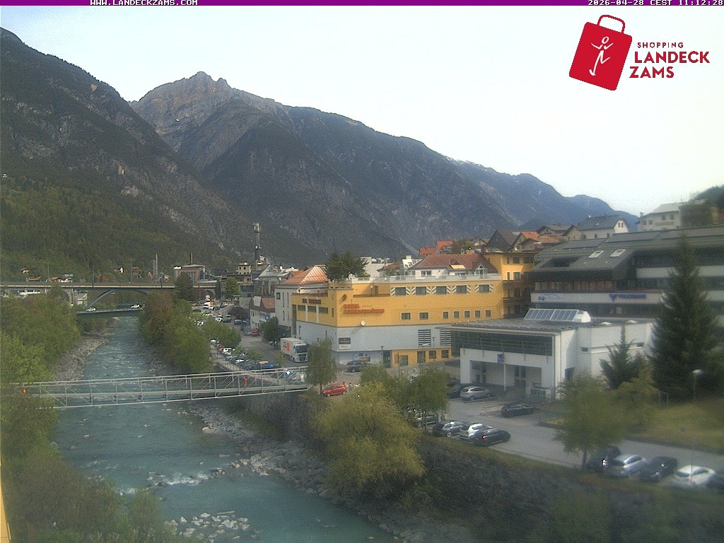 Archiv Foto Webcam Landeck: Blick auf den Inn