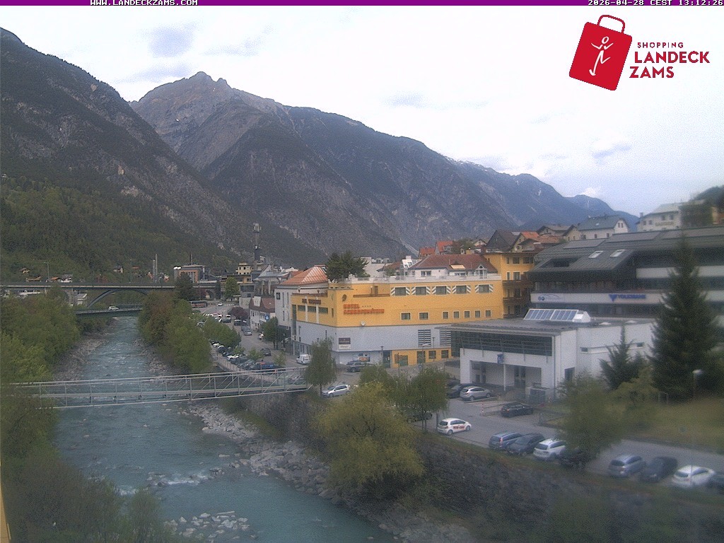 Archiv Foto Webcam Landeck: Blick auf den Inn