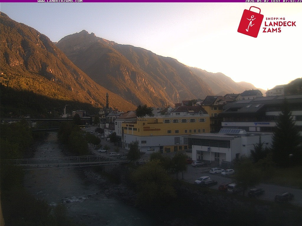 Archiv Foto Webcam Landeck: Blick auf den Inn