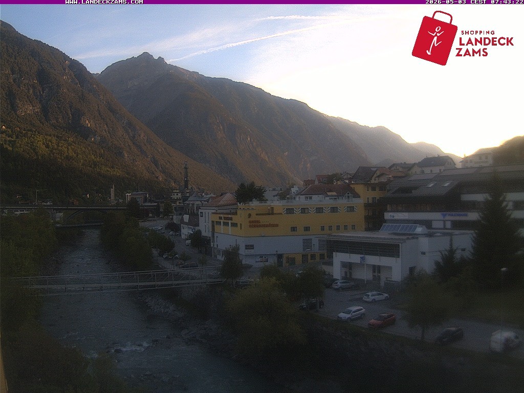 Archiv Foto Webcam Landeck: Blick auf den Inn