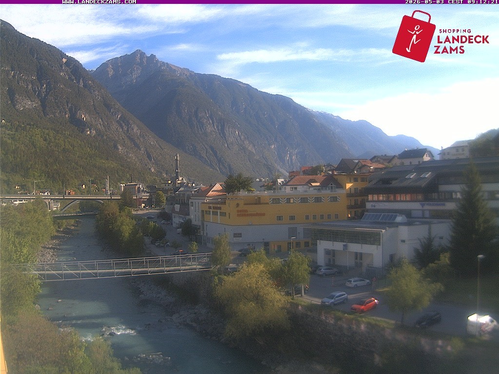 Archiv Foto Webcam Landeck: Blick auf den Inn