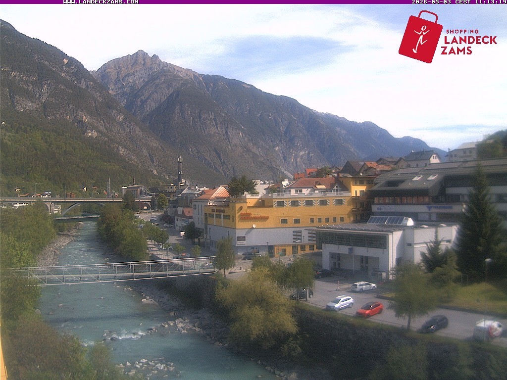 Archiv Foto Webcam Landeck: Blick auf den Inn