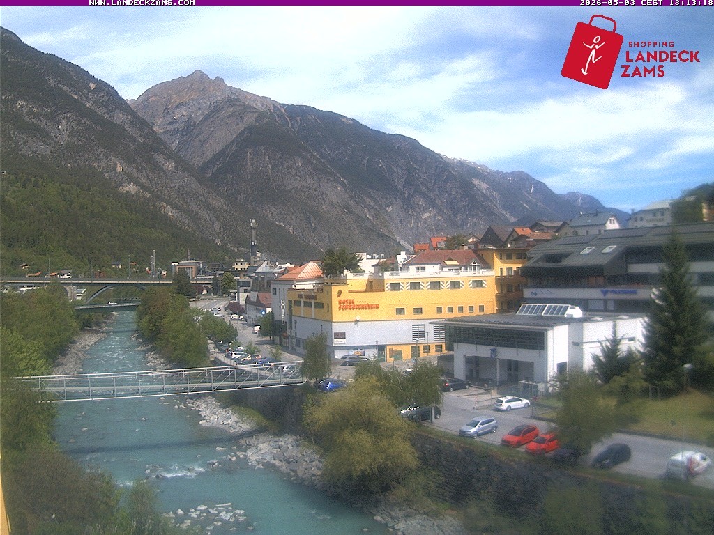 Archiv Foto Webcam Landeck: Blick auf den Inn