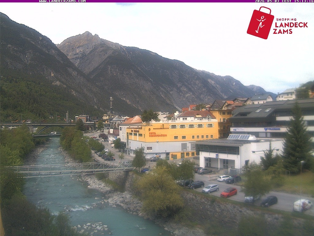 Archiv Foto Webcam Landeck: Blick auf den Inn