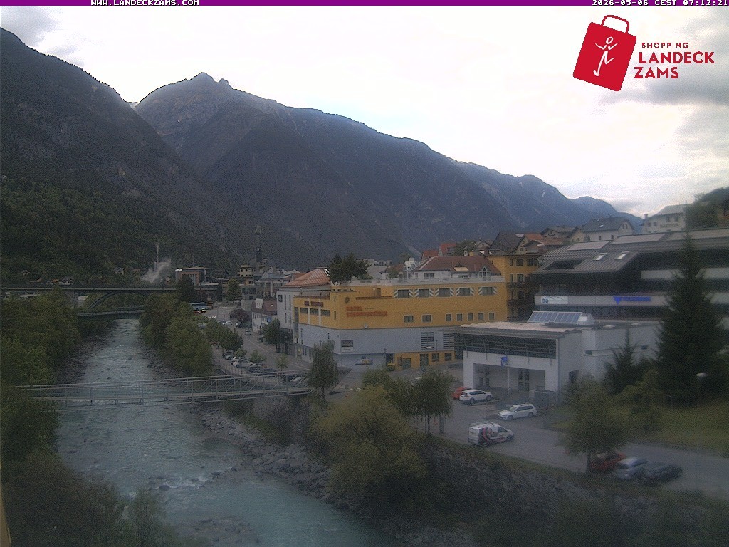 Archiv Foto Webcam Landeck: Blick auf den Inn