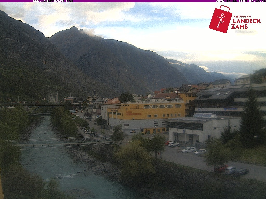 Archiv Foto Webcam Landeck: Blick auf den Inn