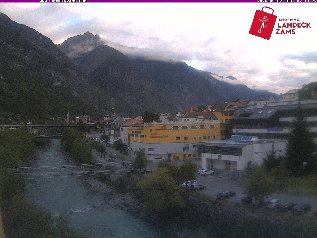 Archiv Foto Webcam Landeck: Blick auf den Inn