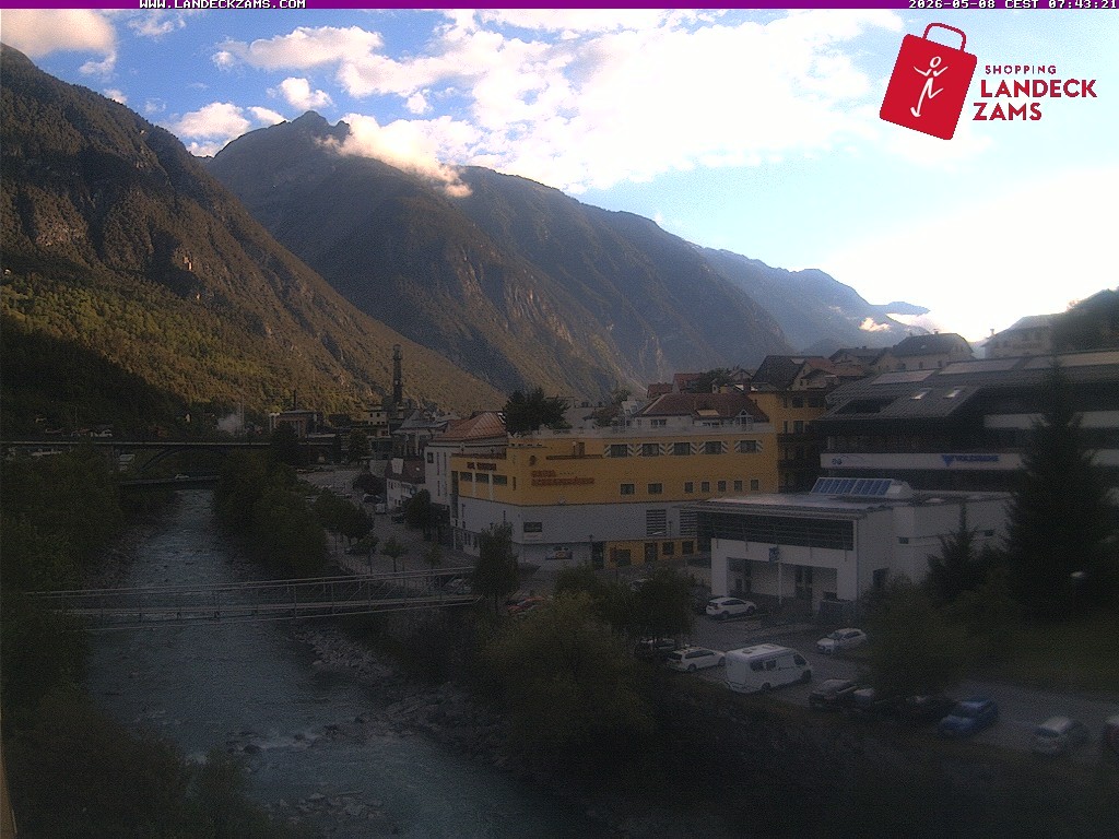 Archiv Foto Webcam Landeck: Blick auf den Inn