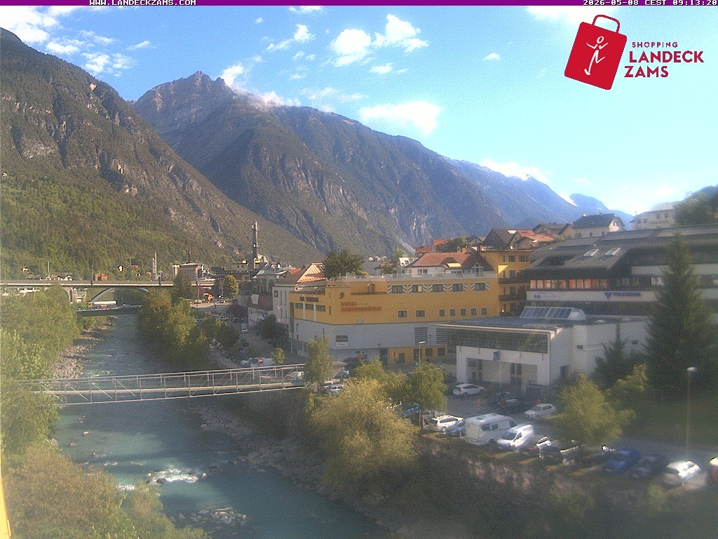Archiv Foto Webcam Landeck: Blick auf den Inn