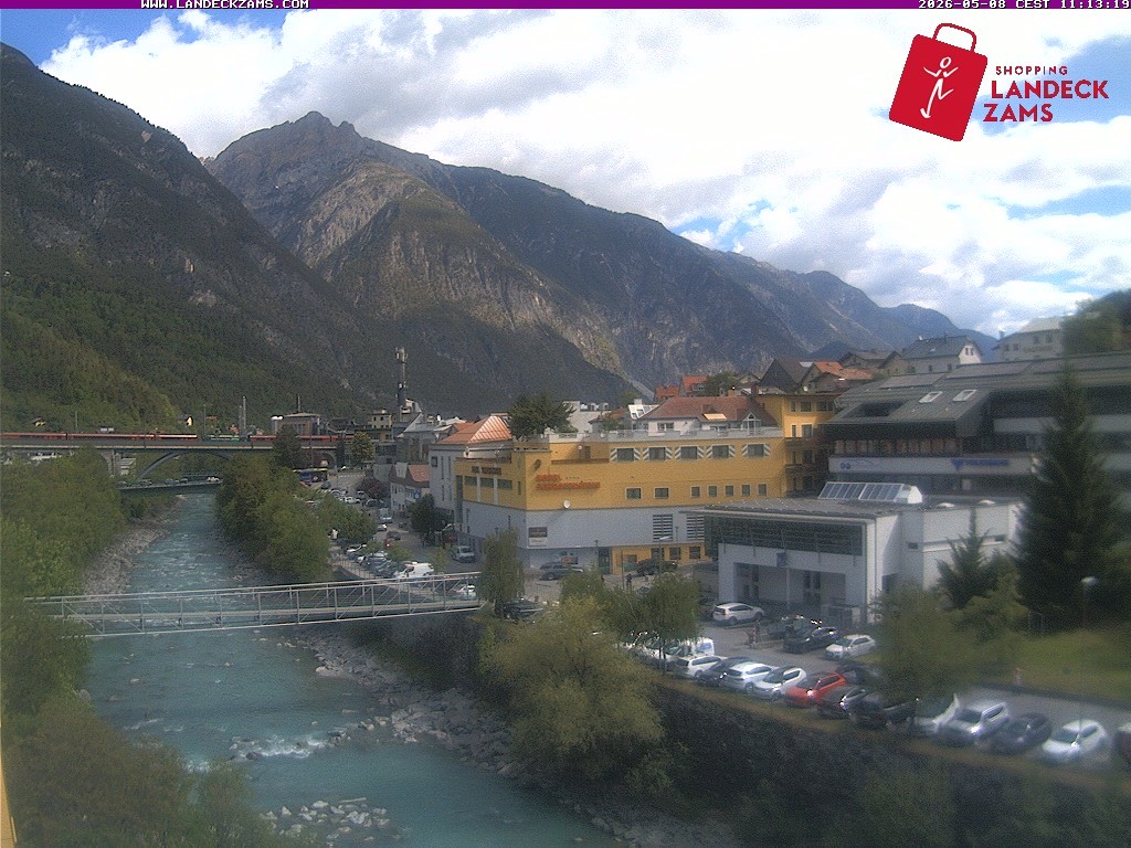 Archiv Foto Webcam Landeck: Blick auf den Inn