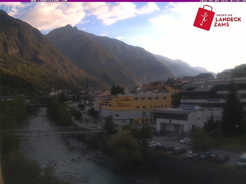 Archiv Foto Webcam Landeck: Blick auf den Inn